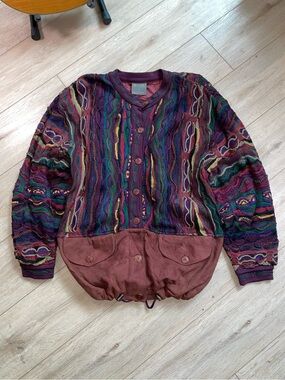 90’s Coogi 3D Sweater/Jacket, Suede
